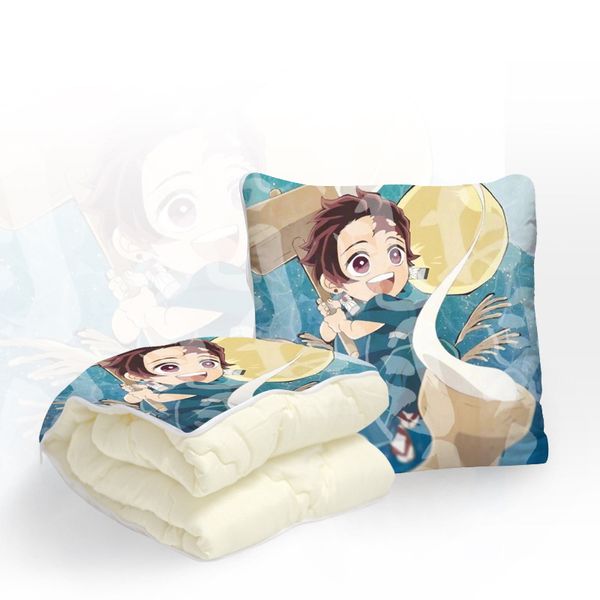 

devil's blade anime home textile demon slayer kimetsu no yaiba pillow air conditioner is dual use autumn and winter thin quilt