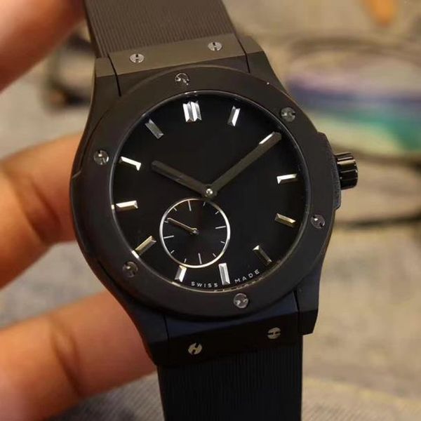 

ka34 automatic mechanical watch men's watch business silicone men's watch horseshoe buckle mineral reinforced glass mirror, Slivery;brown