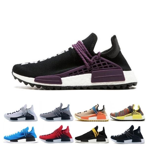 

2019 human race hu trail x pharrell williams nerd men running shoes white black yellow lace equality mens trainers for women sports sneaker