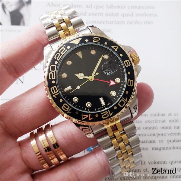 

Relogio 43мм Мужчина для мужские часы моды черный циферблат с календарем Bracklet расклад