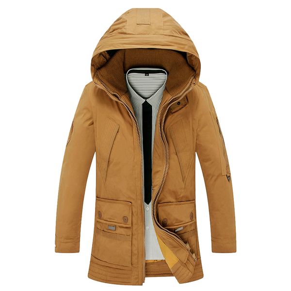 

2018 brand down jacket men winter jacket men warm 90% duck down coat hooded jaqueta masculina chaqueta hombre, Black