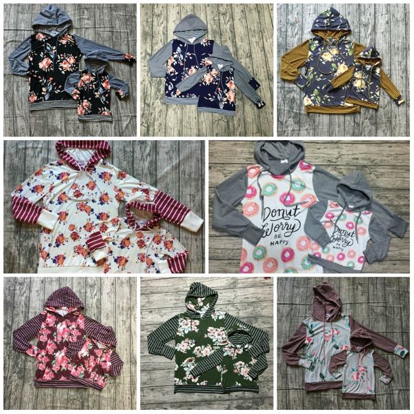 

осень / зима детские наряды детские девушки толстовка одежда дети молоко шелк шнурок хлопок бутик цветочные полосы серый винный цветок y2003, White