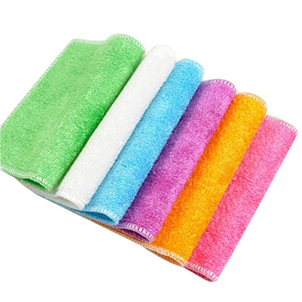 

cleaning cloths double-deck color dish cloth bamboo fiber washing towel kitchen cleaning wiping rags cleaning brushes