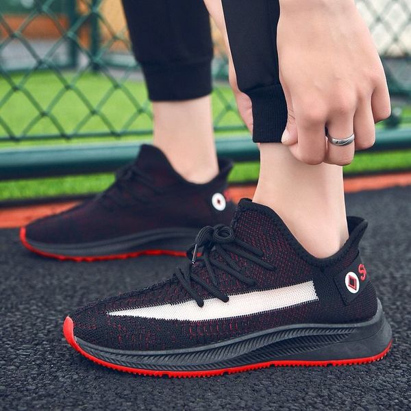 

19 years style breathable men's shoes flying mesh men's version of the trend of korean coconut shoes with casual breathable black