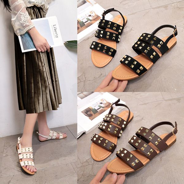 

sandals fashion 2019 new women summer shoes female flat sandals rome style open toe shoes, Black