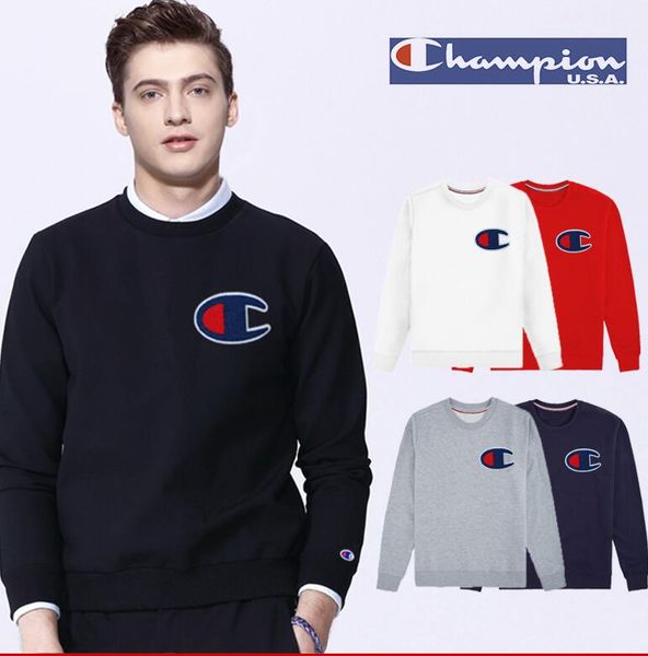 

New champion women men weater hoodie weat hirt men weater hoodie long leeve pullover brand hoodie treetwear fa hion weater hirt, White;black