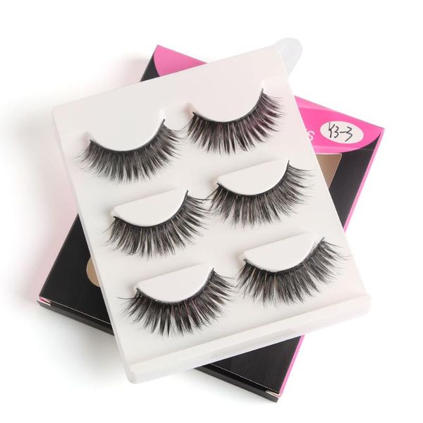 

false eyelashes magefy 3 pairs 3d mink hair natural long eyelash crisscross full strip lashes handmade makeup extension
