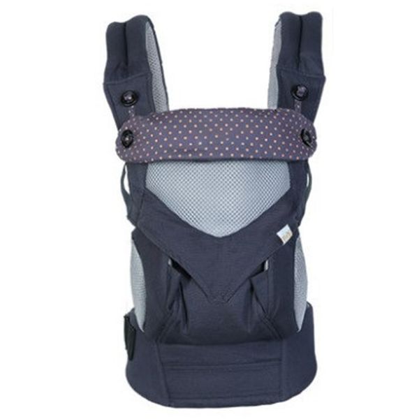 

cotton blend backpack portable adjustable infant hands baby carrier front holding wrap breathable shoulders strap with hat