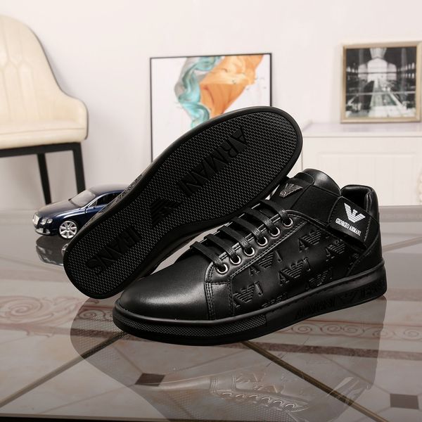 

2020 designer comfortable sneakers casual leather shoes solid color men's platform sneakers dress shoes sports tennis qsaw, Black