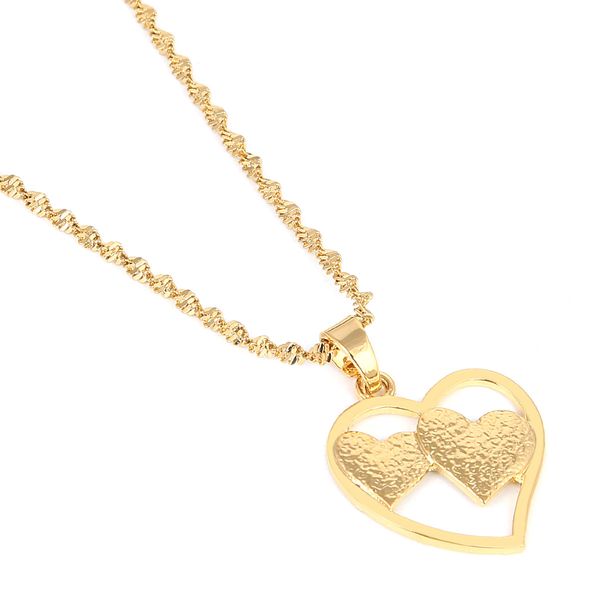 Herz Anhänger Halskette Kette Gold Farbe Liebe Romantischer Schmuck Mode Frauen Mädchen Schönes Geschenk