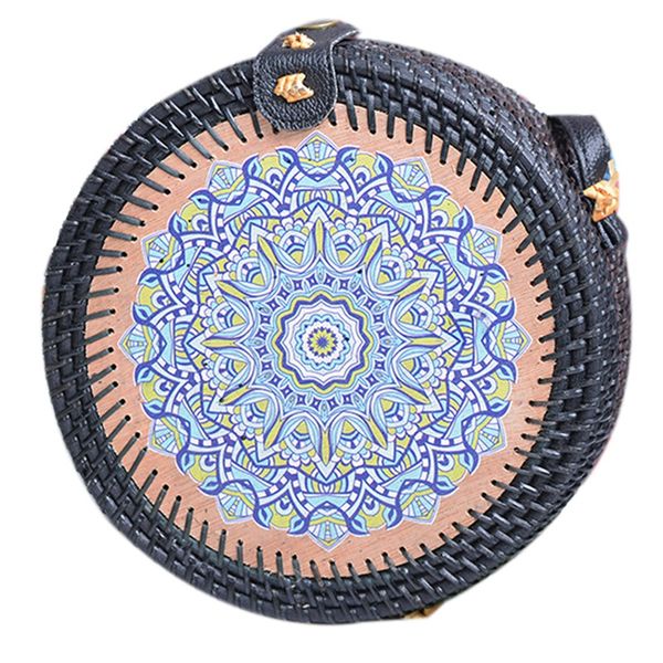 

woven bags, round hand knitted, single shoulder bag, slanting handmade rattan bag