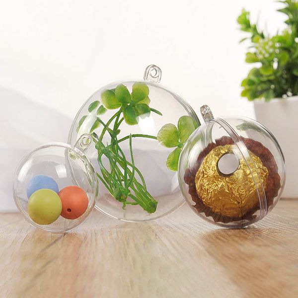 

newly 10pcs transparent balls sphere baubles diy ornament hanging for christmas tree party te889