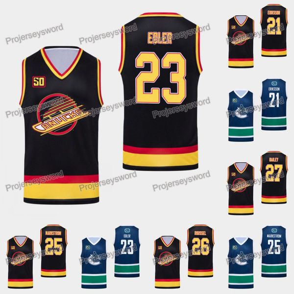 

Vancouver Canucks Tank Alexander Edler 50th Anniversary Jersey Loui Eriksson Jacob Markstrom Antoine Roussel Justin Bailey Brandon Sutter