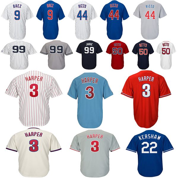 

Phillie 3 bryce harper philadelphia jer ey 50 mookie bett 44 anthony rizzo 9 javier baez yankee 99 aaron judge 22 ker haw ba eball jer ey
