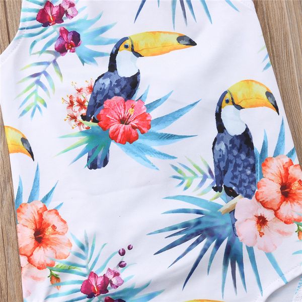 

one-piece print bodysuit kids baby girl swimwear swimsuit halter backless swimming bathing suit beachwear
