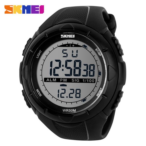 

2019 new skmei brand men led digital watch, 50m dive swim dress sports watches fashion outdoor sport watch wristwatches, Slivery;brown