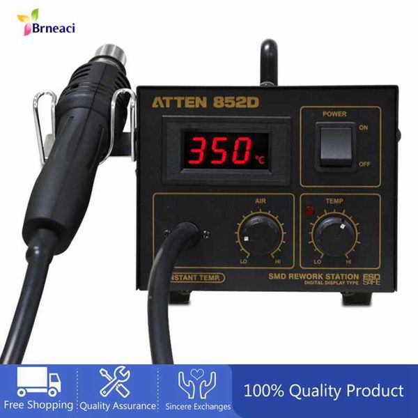 

atten at852d 550w 220v air gun lead air soldering station hairdryer for bga ic heat desoldering rework platform
