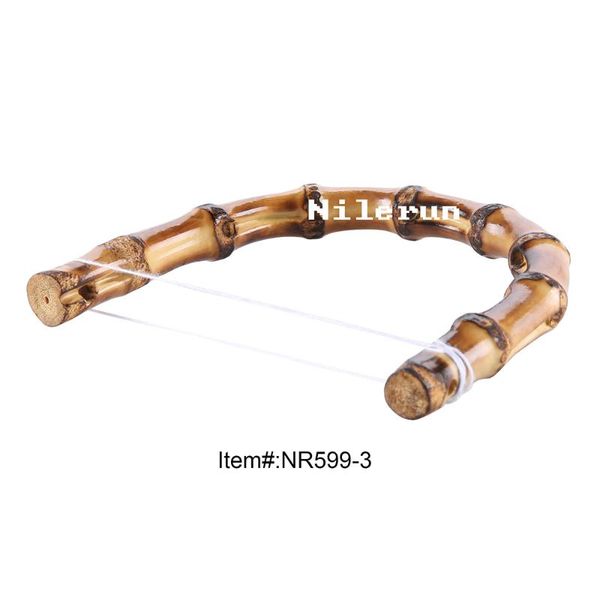 

bags and suitcases accessories u shape bamboo wood bag handle pull ring, Black