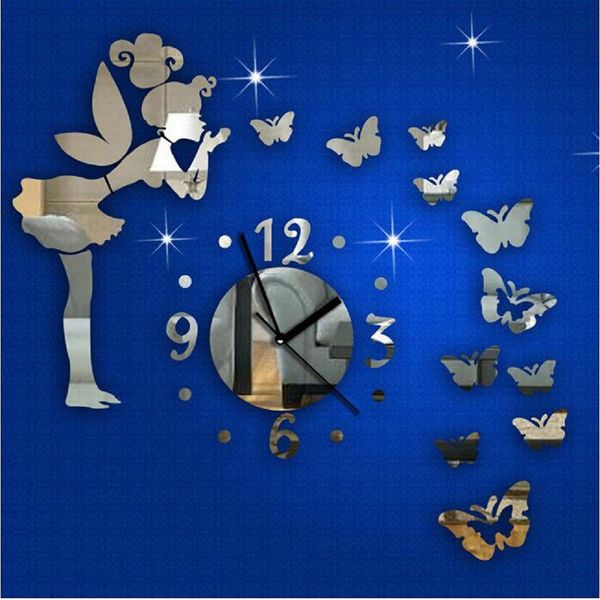 

creative 3d wall clock mirror stickers decals for home room diy decor