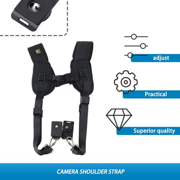 

double dual shoulder camera neck strap quick release for digital slr dslr camera camera belt