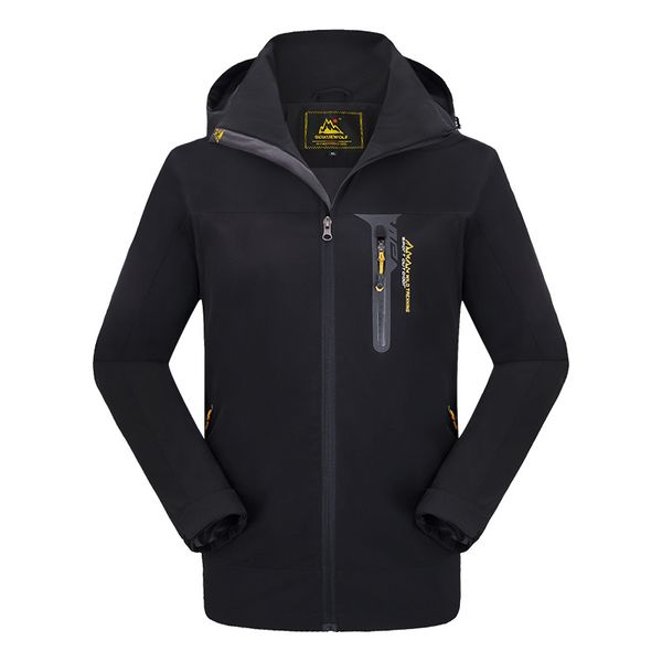 

2019 8xl men's jackets waterproof spring autumn hooded coats men women windproof outerwear army solid casual brand male clothing, Black;brown