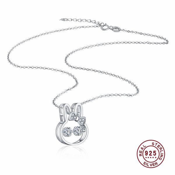 

925 sterling silver cubic zircon animal link charm necklaces for women fine jewelry mujer collares kfn882-t
