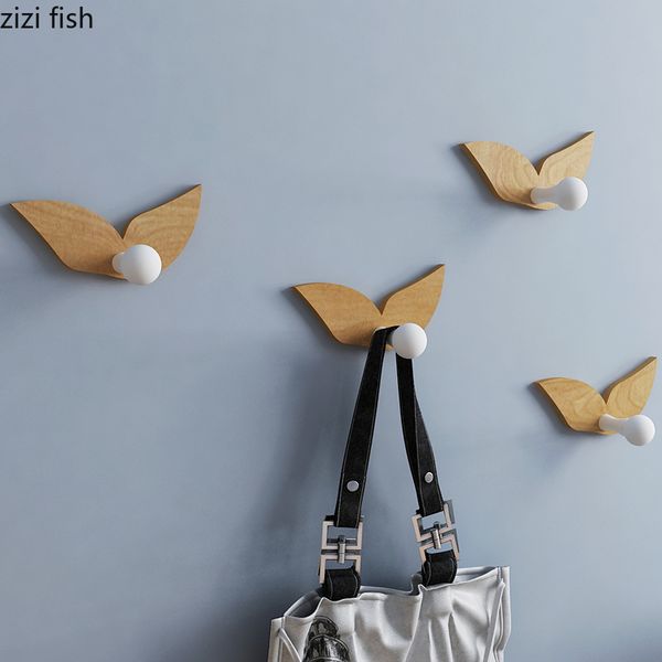 

punch creative wooden rectangle key hook home bedroom decoration coat hook wall-mounted coat rack