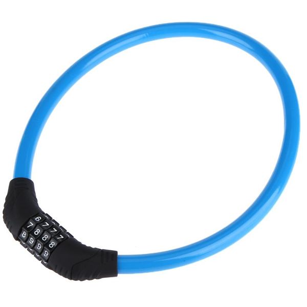 

bike lock 4 digital code password combination cable lock wire anti-theft mtb road cycling safety padlock bicycle accessory