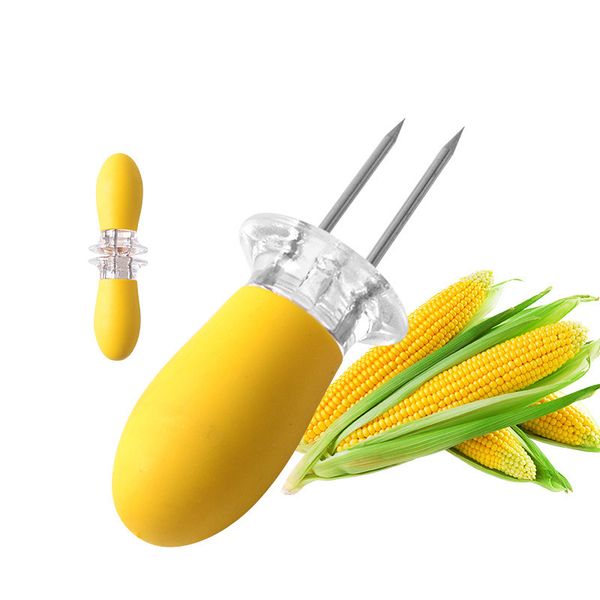 

4 pairs stainless steel bbq corn holders bbq forks