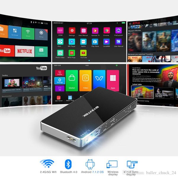 

byintek mini projector p10,smart wifi pocket pico portable beamer, led dlp laser mobile projector for smartphone 4k 3d cinema