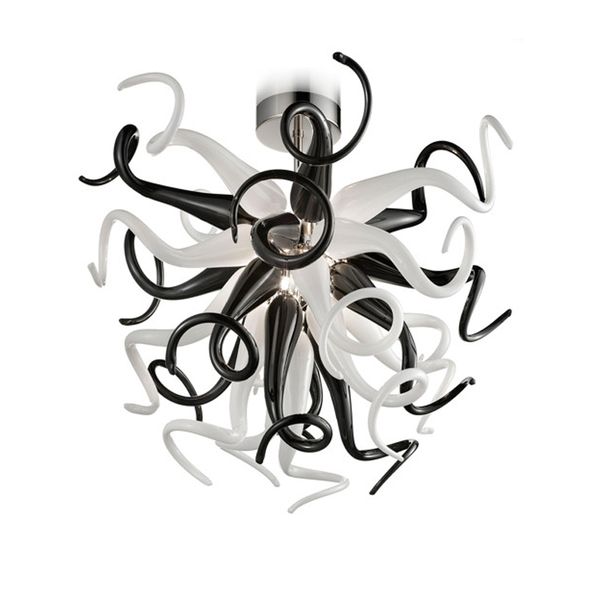 

Classic Design Chandelier Lightings Small Chandelier White Black Colors Murano Glass Chandelier Pendant Light LED Hanging Lamp for Bedroom