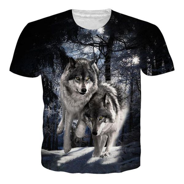 

plus size 7xl harajuku wolf 3d printed t shirt men/women's short sleeve t-shirts summer style tee shirt o-neck clothes, White;black