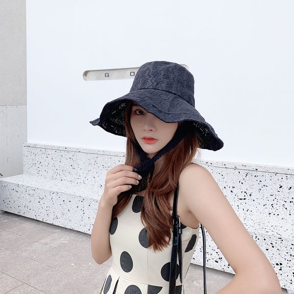 

big brim sunshade lace fisherman female lace summer sun foldable bucket bucket hat sunshade fisherman hat tourism holiday, Blue;gray