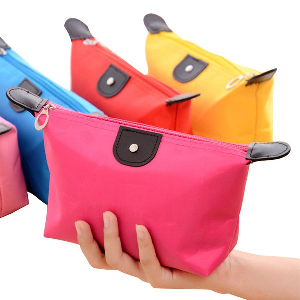 

candy color 10 colors optional lady travel cosmetic bag nylon waterproof hobos beautician makeup storage bag organizer
