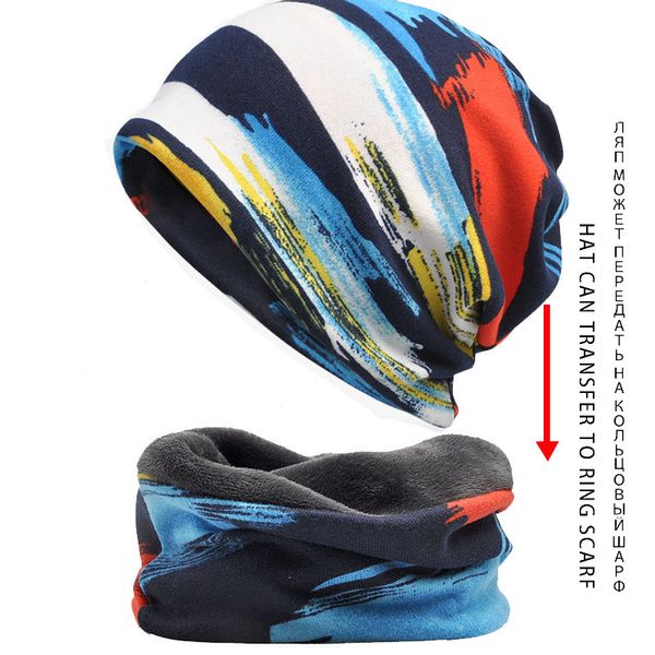 

1pc new style knitted winter hats for women print beanies hat female ring scarf hip hop skullies gorros