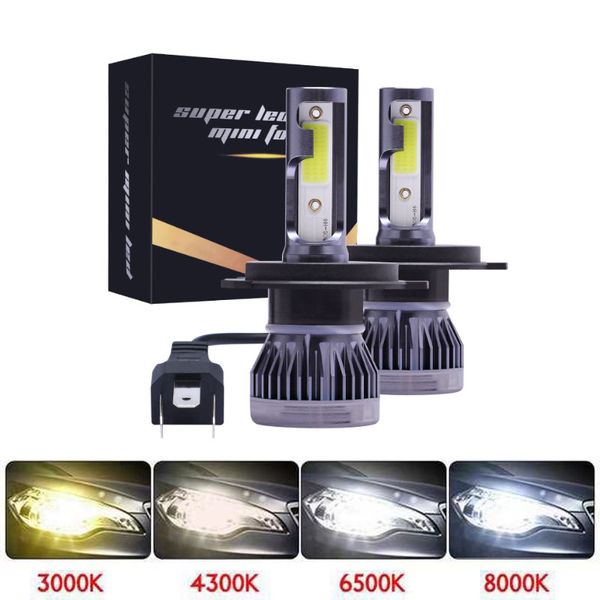 

2pcs car headlight mini lamp h7 led bulbs h1 led h8 h11 headlamps kit 9005 hb3 9006 hb4 6000k fog light 12v lamp 72w 12000lm