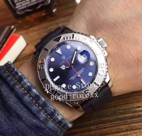 

mens ceramic bezel automatic 2813 blue dial watches men calendar crystal 116622 watch mens rubber strap wristwatches 40mm 226659 watches, Slivery;brown