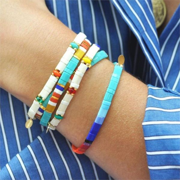 

bohemian miyuki bracelet rainbow tila beads bracelets pulseras mujer moda charm boho colorful cuff jewelry dropshipping, Golden;silver