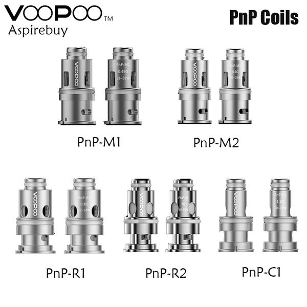 

VOOPOO PnP Катушки PnP-М1 0.45ohm PnP-М2 PnP-R1-C1-PnP 1.2ohm PnP-R2 Катушка для VOOPOO Винчи Винчи Х Под Kit 5 шт / уп Оригинал