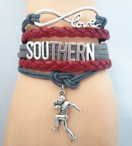 

jewelry infinity love state southern football team bracelet sport friendship gifts b09167, Golden;silver