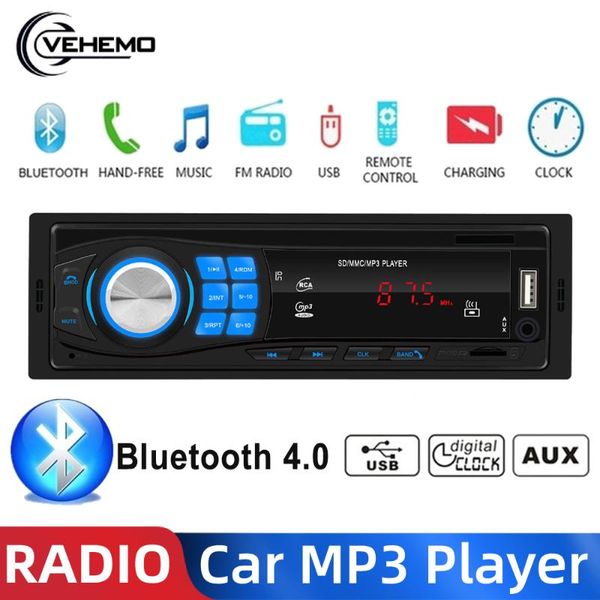 

vehemo car radio 1 din stereo auto radio car mp3 player 1din automotivo bluetooth audio player handsusb tf card fm aux