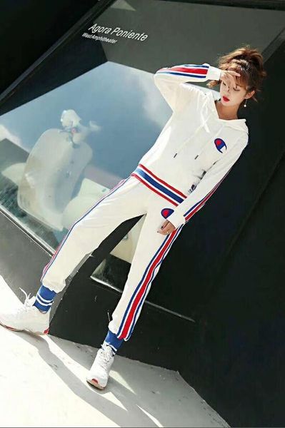 

2019 new spring autumn new brand chmapion men's clothing youth casual coat sportswear suit black and red embroidery 2 colors track, Gray