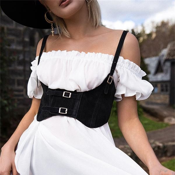 

2019 autumn and winter outside wearing decoration black pu leather women sleeveless vest, Black;white