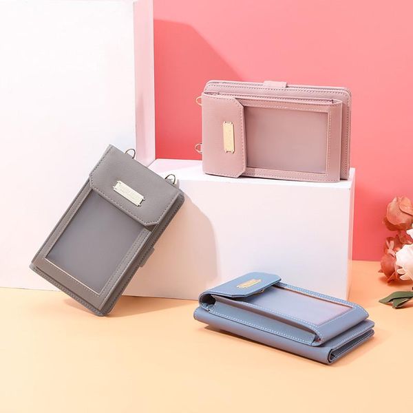 

designer-2019 new fashion for women pu leather phone bag phone wallet waterproof transparent travel shoulder bag diagonal dropshipping