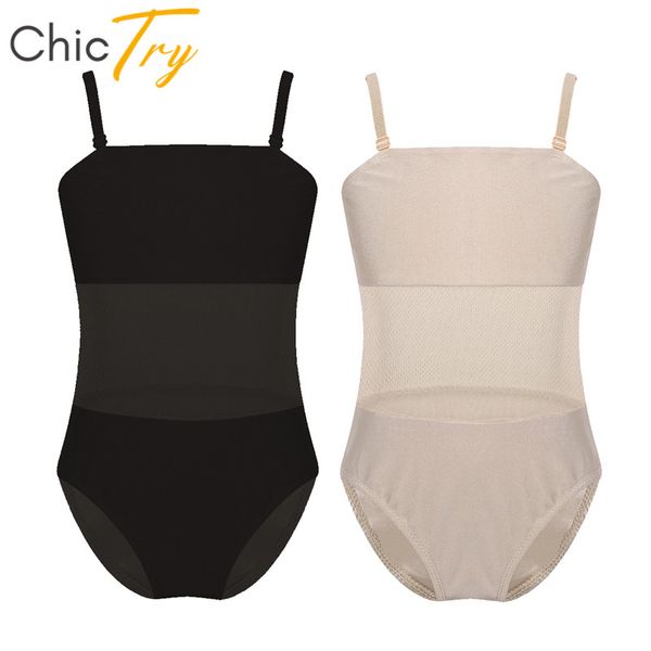 

chictry kids adjustable spaghetti straps ballet leotard girls mesh splice gymnastics leotard underwear child practice dance wear, Black;red
