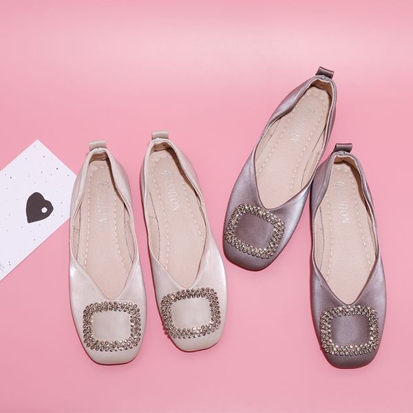 

purple creamy-white flat shoes women 2020 spring and autumn must-have fashion retro simple style explosion models w33-11, Black