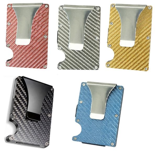

2019 carbon fiber money clip card holder wallet новая версия rfid блокировка мужская тонкая кредитная карта id держатель для мужчин дизайнер, Black