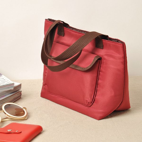 

lunchbag waterproof boxhandbag export quality lunch bags red nylon hollow cotton insulation bag portable small bento bag, Blue;pink