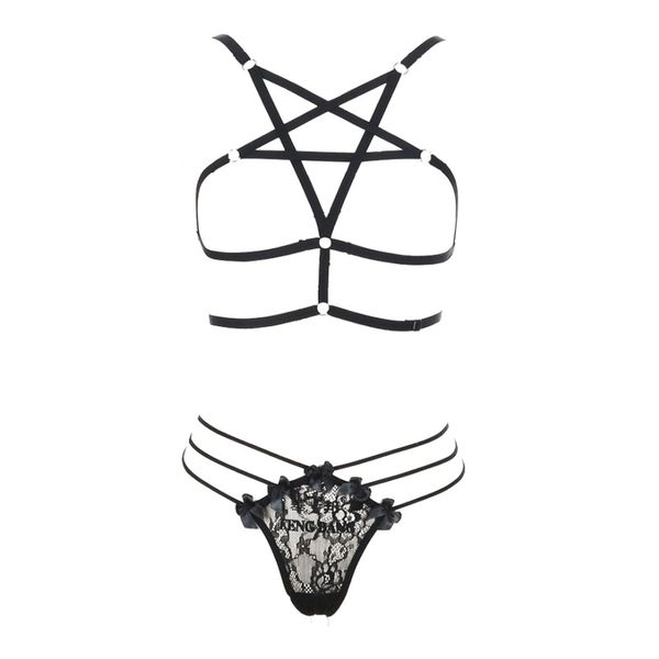 

women punk rock elastic bondage harness elastic lingerie black adjustable pastel goth strap exotic bra body stocking belt garter, Black;white