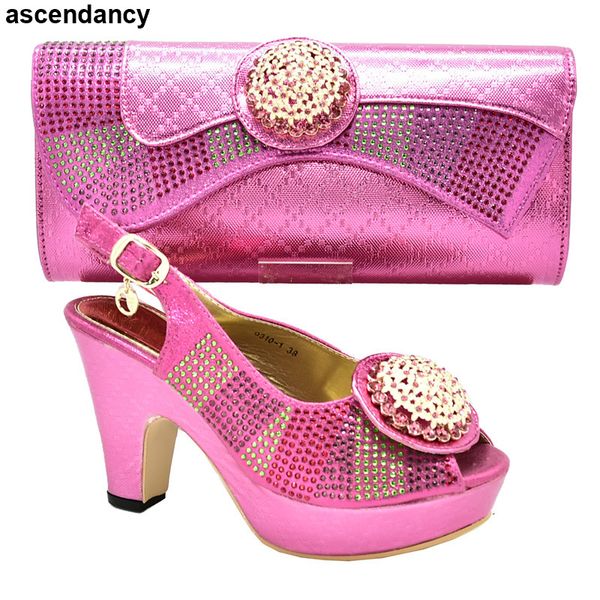 

new arrival shoes and bag set african sets 2019 nigerian women party pumps luxury shoes women latest and matching bags, Black